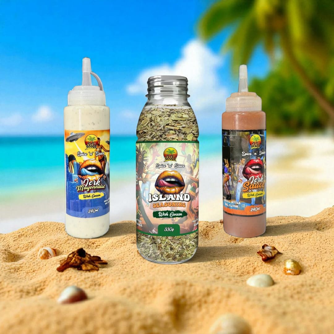 JJ’s Jerk Sauce, Mayo & Island Seasoning 330g Bundle